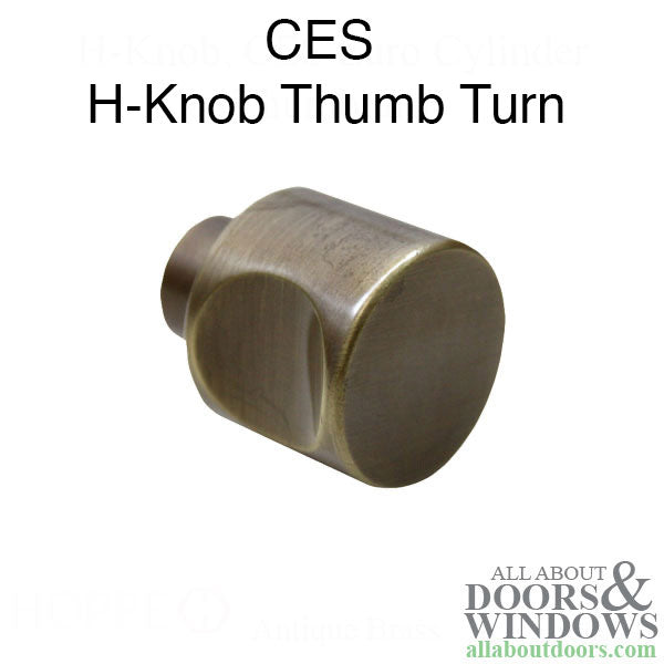 Hoppe H-Knob for CES Keyed Cylinder – Antique Brass