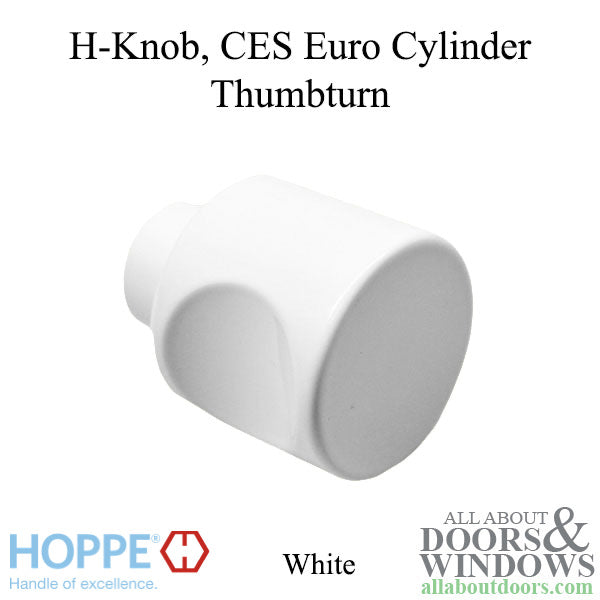 Hoppe H-Knob for CES Keyed Cylinder – Pure White