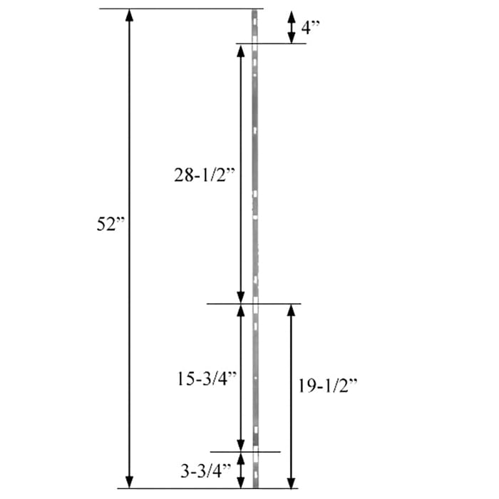 Fuhr Sliding Door Strike Plate – 3 Hook, 19mm Faceplate