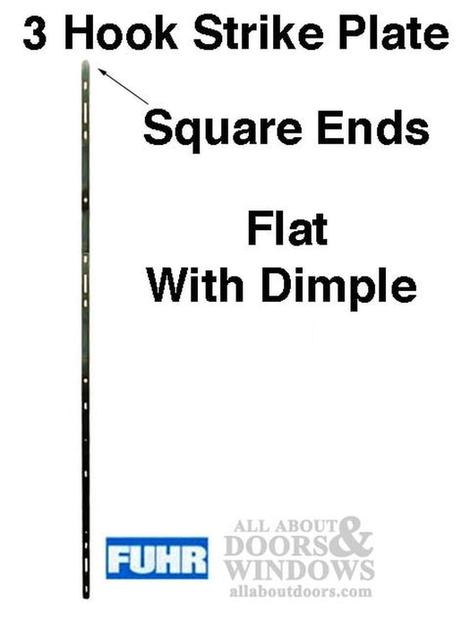 Fuhr Flat Strike Plate for Inline Sliding Door – 16mm Width, Square Ends, 52" Length