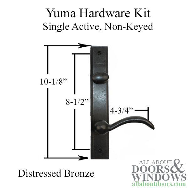 Andersen Yuma Handleset for Single Active Hinged Patio Door – Distressed Bronze