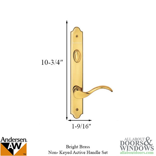 Andersen Covington Handleset Trim for Single Active Frenchwood Door – Polished Brass