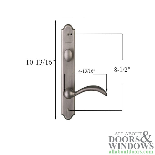 Andersen Encino Hardware Kit for Single Hinged Patio Door – Non-Keyed, Distressed Nickel