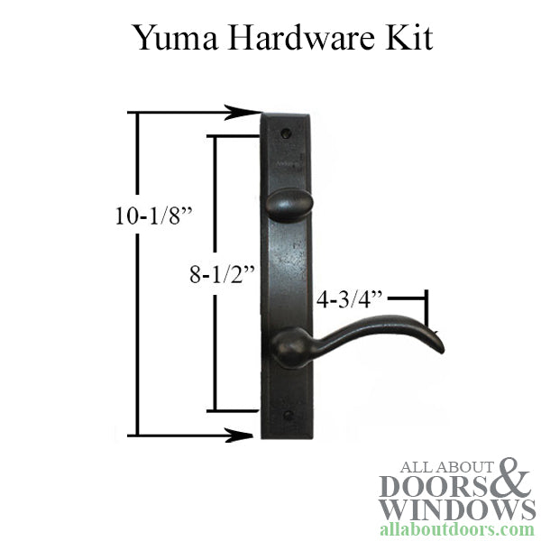 Andersen Yuma Hinged Patio Door Hardware Set – Active/Passive, Distressed Bronze