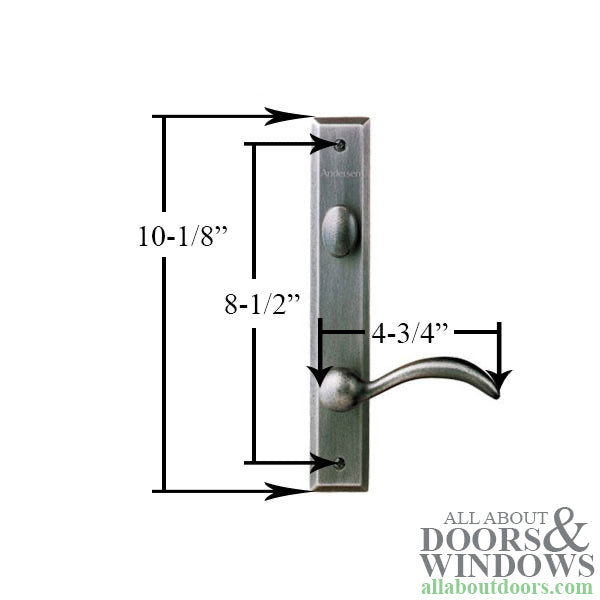 Andersen Yuma Hinged Patio Door Hardware Set – Active/Passive, Distressed Nickel