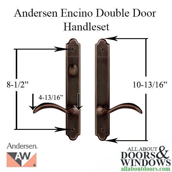 Andersen Encino Double Door Handle Set for Frenchwood Hinged Patio Doors – Distressed Bronze
