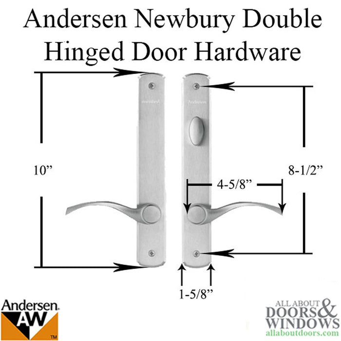 Andersen Newbury Handle Trim Set for Double Hinged Doors – Satin Nickel