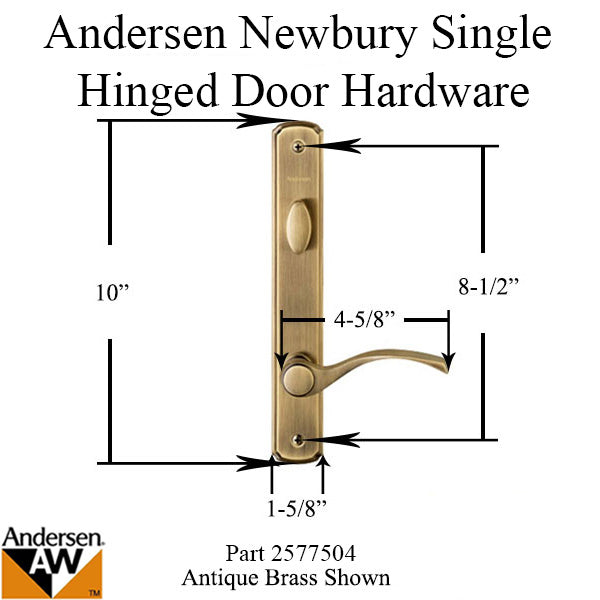 Andersen Newbury Handle Trim Set for Single Active Frenchwood Door – Antique Brass