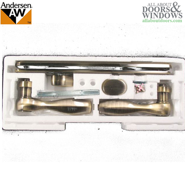 Andersen Newbury Active Hardware Kit for Frenchwood Doors – Antique Brass, Old Style