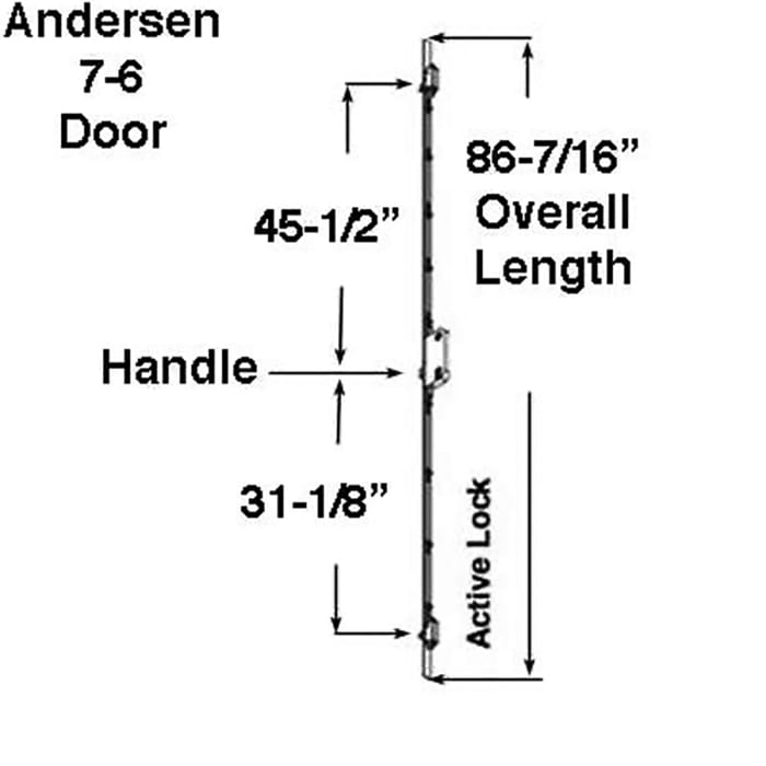 Andersen Active 3-Point Lock for 7' 6" Frenchwood Hinged Doors – 51mm Backset, 106mm PZ