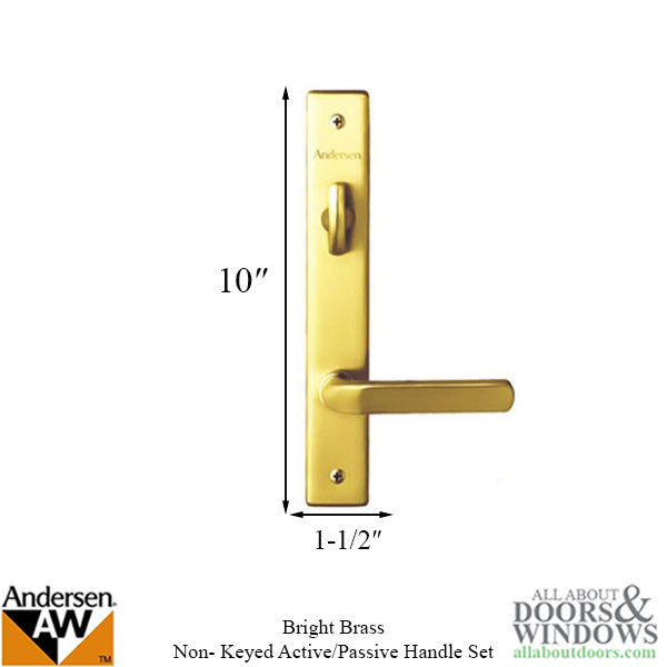 Andersen Anvers Handle Trim Set for Frenchwood Double Doors – Bright Brass