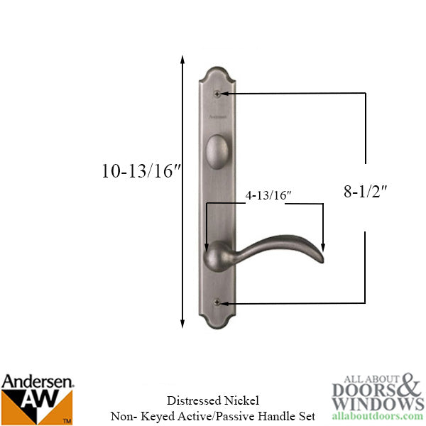 Andersen Encino Double Door Handle Set – Distressed Nickel