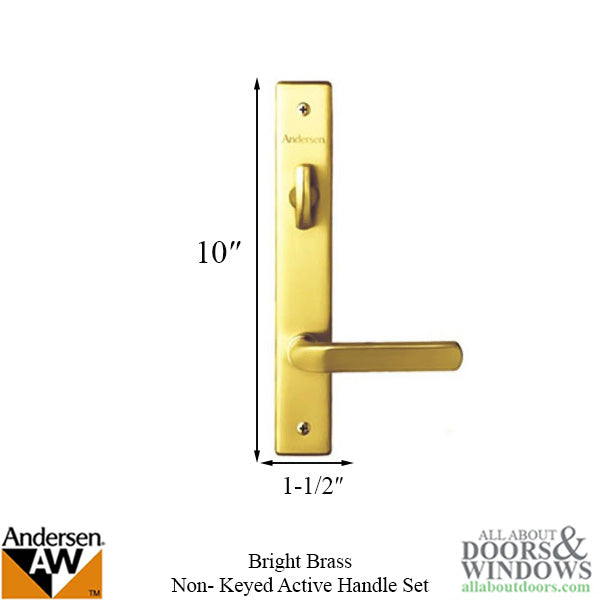 Andersen Anvers Handle Trim Set for Frenchwood Hinged Patio Door – Single Active, Bright Brass