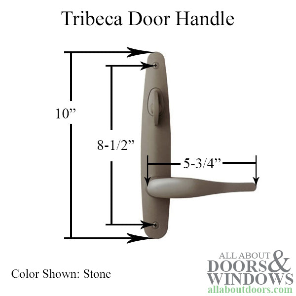 Andersen Tribeca Patio Door Hardware Set – Non-Keyed, Stone Finish