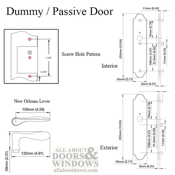 Hoppe New Orleans Dummy Pair Handleset – Satin Nickel