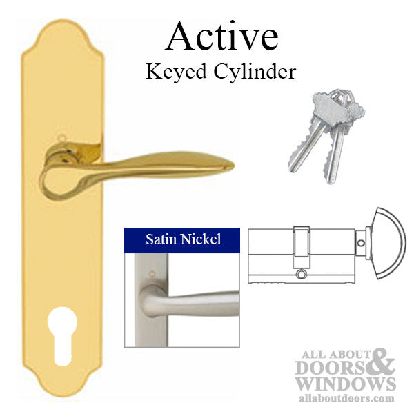 Hoppe New Orleans Active Handleset – 92mm PZ, Satin Nickel