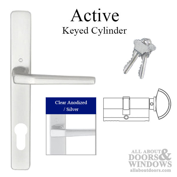 Hoppe Frankfurt Active Handleset – 92mm PZ, Clear Anodized