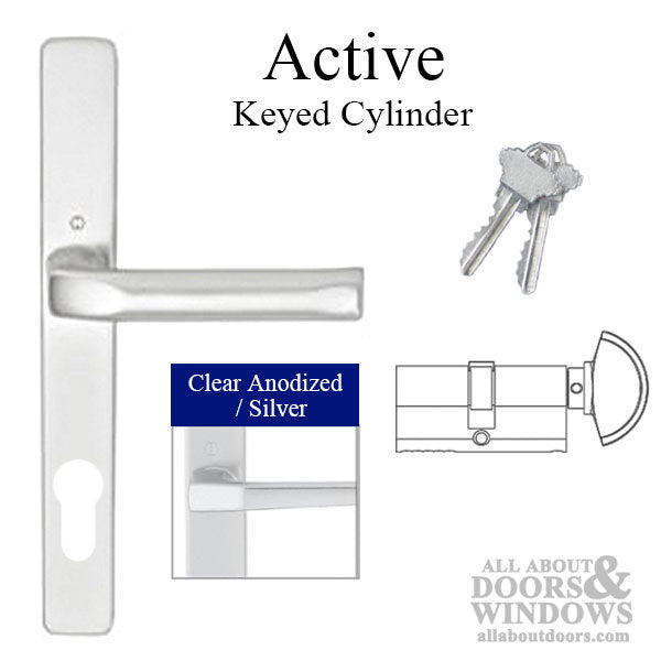 Hoppe London Active Multipoint Handleset – 92mm PZ, Clear Anodized