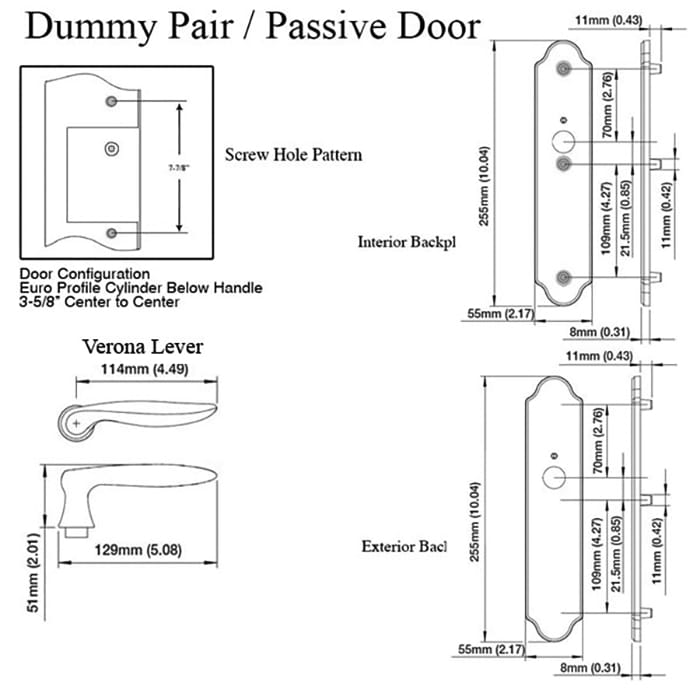 Hoppe Verona Dummy Handleset for Multipoint Doors – Rustic Umber