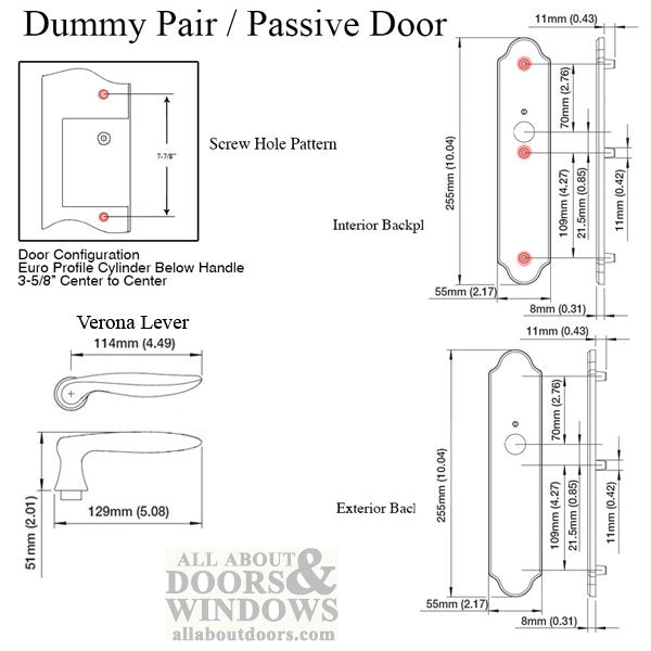 Hoppe Verona Dummy Handleset for Multipoint Doors – Rustic Umber