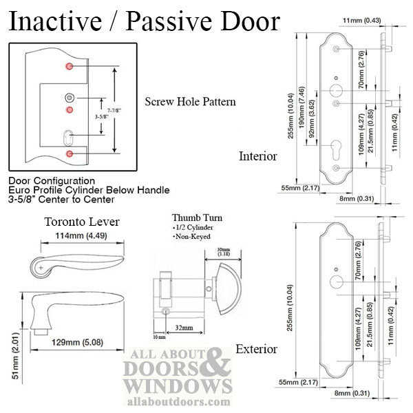 Hoppe Toronto Inactive Handleset – 92mm PZ, Rustic Umber