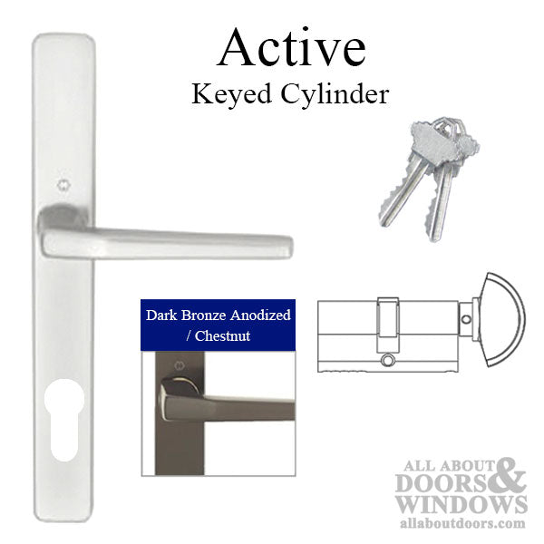 Hoppe Frankfurt Active Multipoint Handleset – 92mm PZ, Dark Bronze Anodized