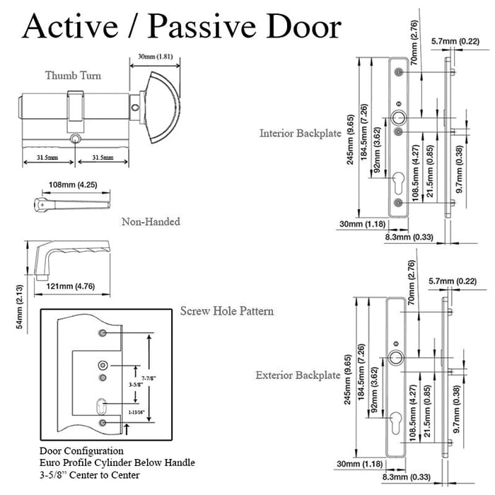 Hoppe Frankfurt Active Handleset – 92mm PZ, Clear Anodized