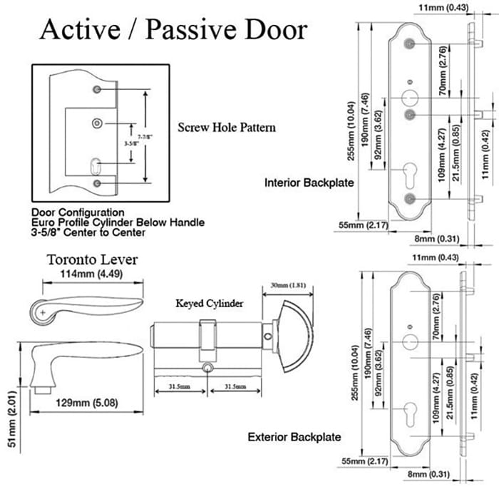 Hoppe Toronto Active Handleset – 92mm PZ, Rustic Umber