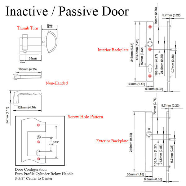 Hoppe Frankfurt Inactive Multipoint Handleset – 92mm PZ, Pure White