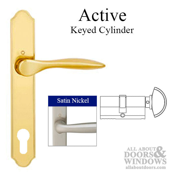 Hoppe New Orleans Multipoint Handleset – Active, 92mm PZ, Satin Nickel