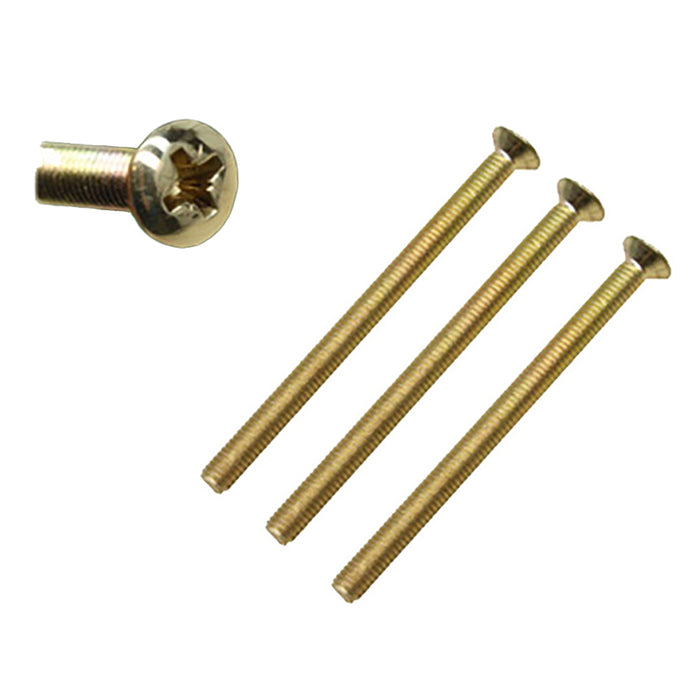 Hoppe Handle Screws for 2-1/4" Doors – M5 x 65mm, Polished Brass, 3 Pack