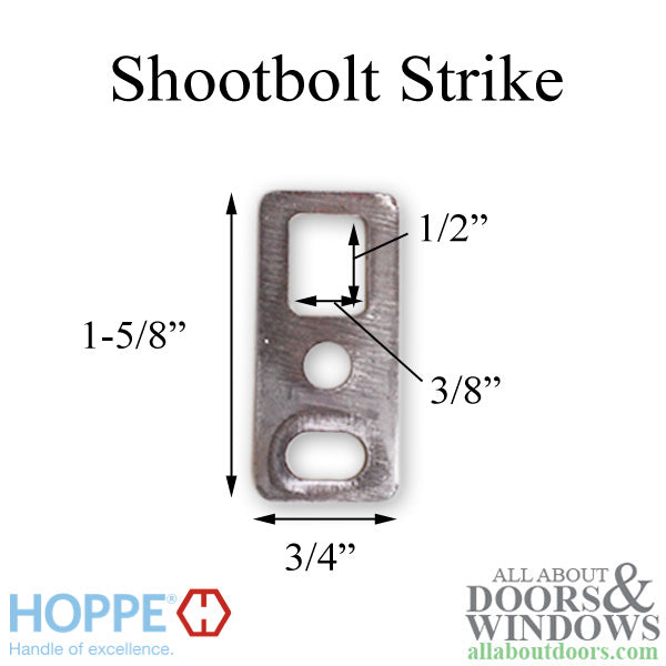 Hoppe Shootbolt Strike for Single Doors – Stainless Steel