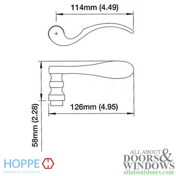 Hoppe Munchen Lever Handle – Right Hand, Satin Nickel