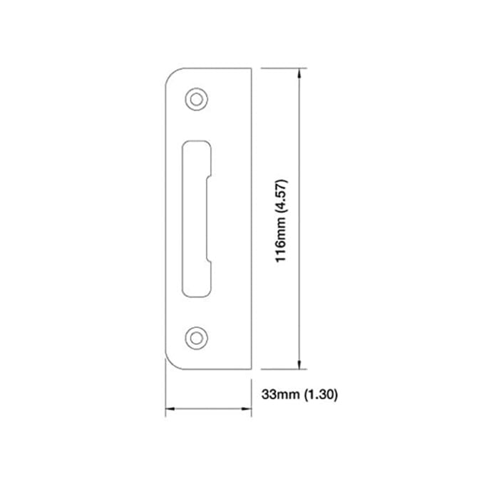 Hoppe Flat Strike Plate PT0002N – Tongue Cutout, Rustic Umber