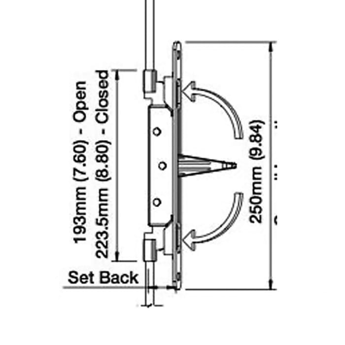 Hoppe Inactive Flushbolt Rod for Double French Doors – 3/4" Faceplate, Polished Brass