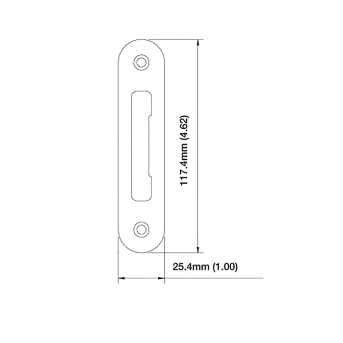 Hoppe Strike Plate – Radius Lip Tongue, 1" x 4-5/8"