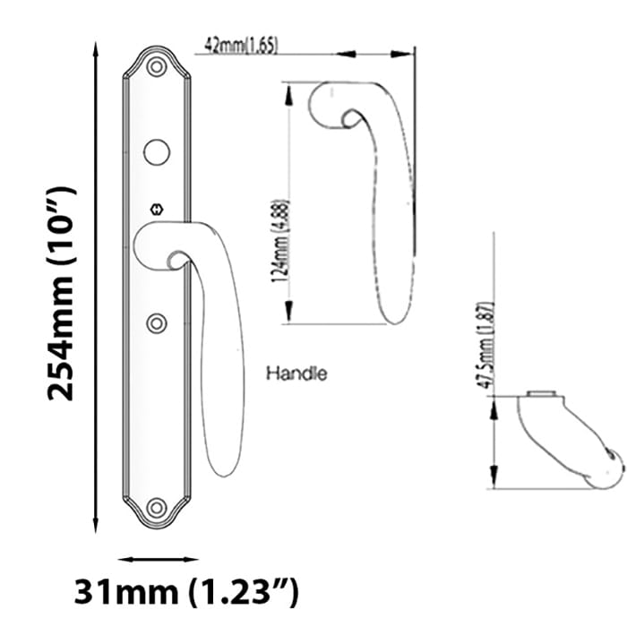 Hoppe Verona Dummy Handle Pair for 2-1/4" Sliding Doors – Brushed Chrome