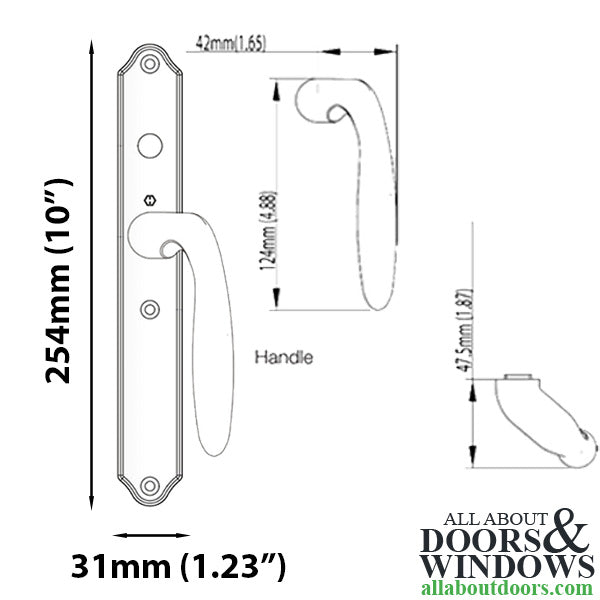 Hoppe Verona Dummy Handle Pair for 2-1/4" Sliding Doors – Brushed Chrome