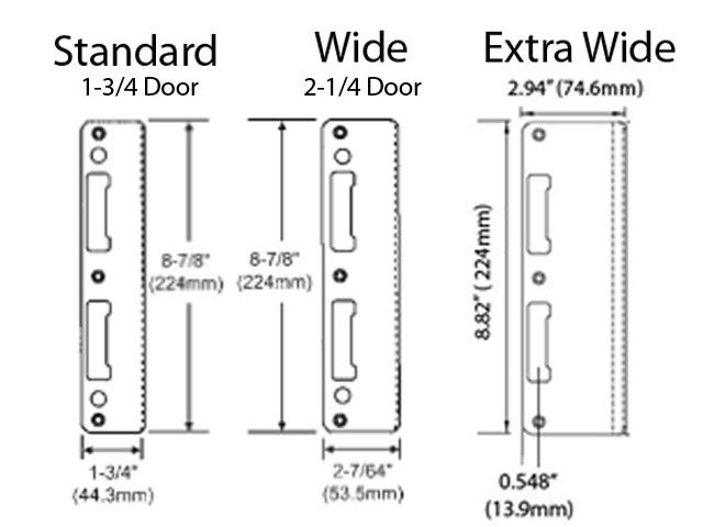 Hoppe Latch and Deadbolt Strike Plate – Flat, Stainless Steel