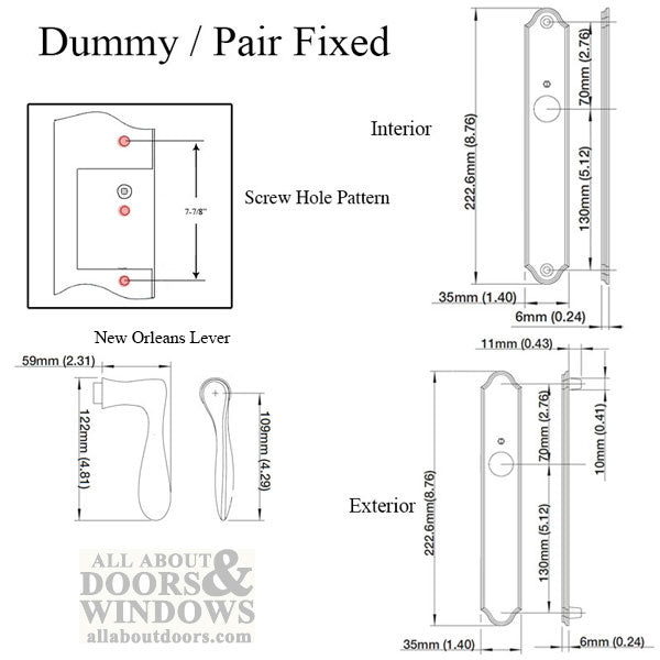 Hoppe New Orleans Dummy Handleset – Resista Brass