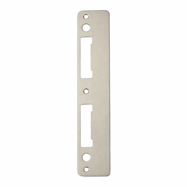 Hoppe Latch & Deadbolt Strike Plate – Curved Lip, Satin Nickel