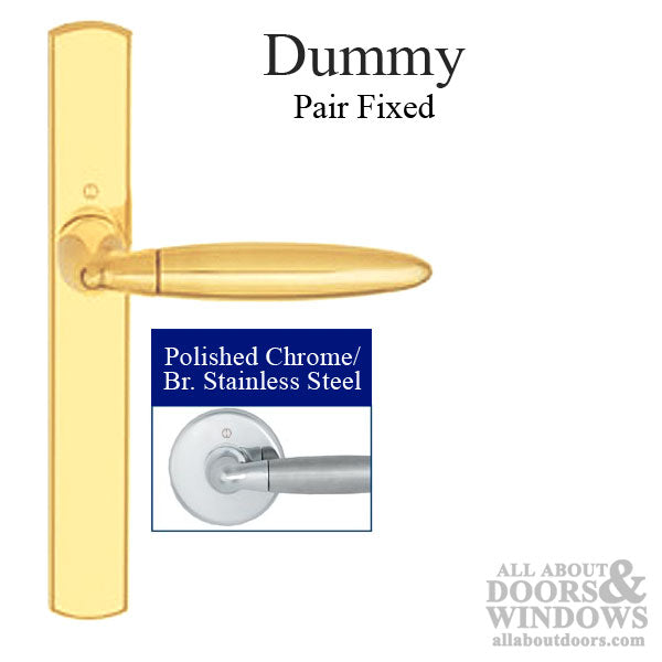 Hoppe Athinai Dummy Handleset – Split Finish Polished Chrome/Brushed Stainless Steel