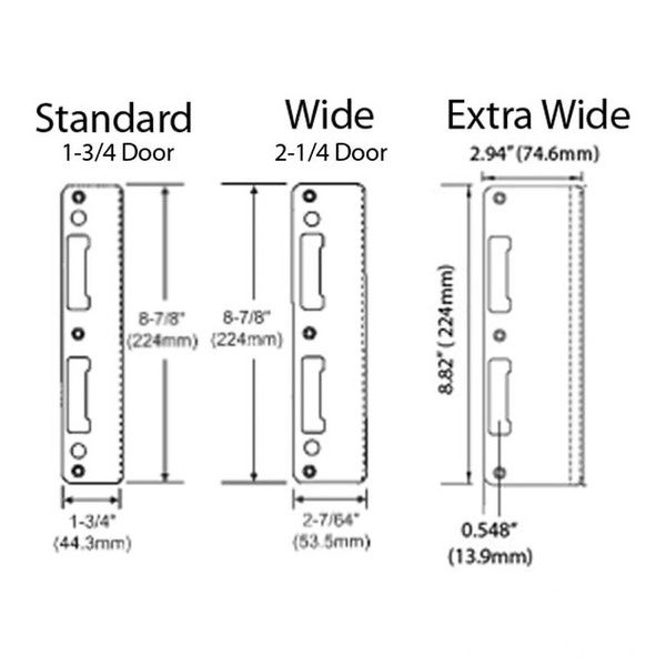 Hoppe Latch & Deadbolt Strike Plate – Flat, 1.30" x 8.82", Stainless Steel