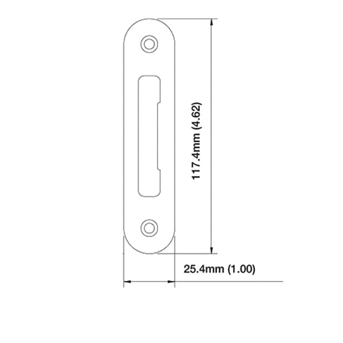 Hoppe Radius Lip Strike Plate – Tongue Version, 1" x 4-5/8"