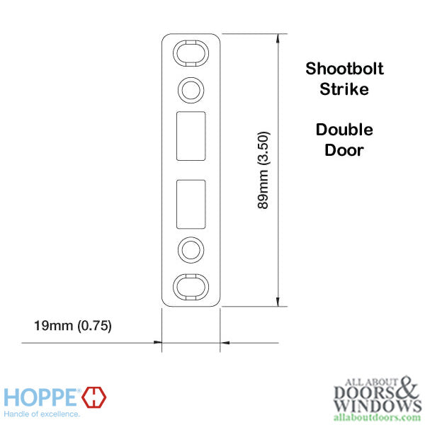 Hoppe Double Door Shootbolt Strike Plate – Brass