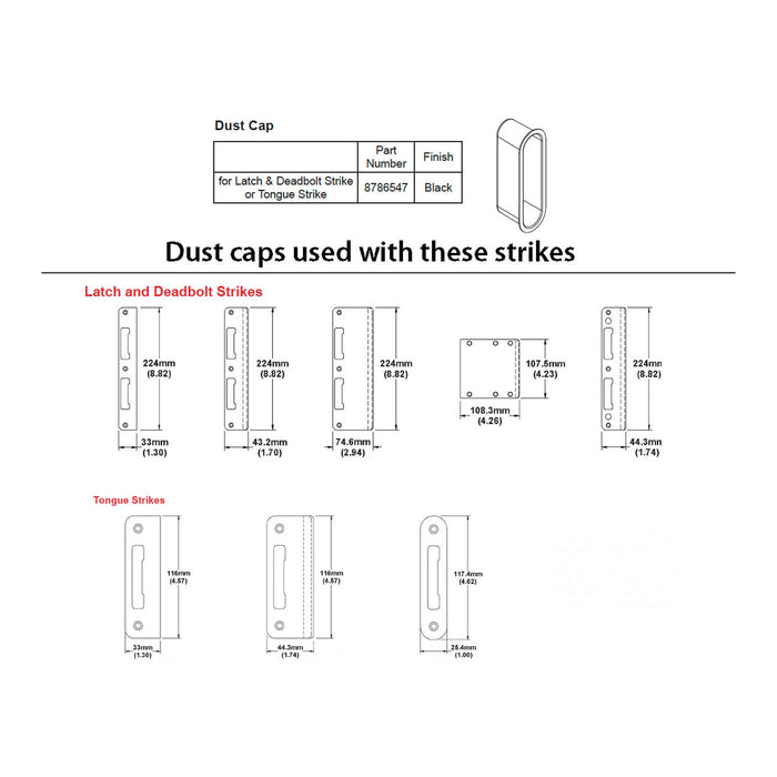 Hoppe Curved Lip Strike Plate for Tongue Version Multipoint Locks