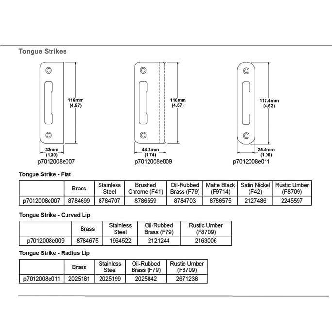Hoppe Flat Strike Plate – Tongue Version for Multipoint Locks