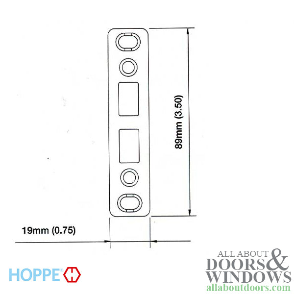 Hoppe Double Door Shootbolt Strike Plate – Stainless Steel