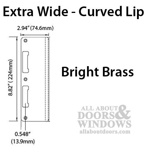 Hoppe Extra Wide Latch and Deadbolt Strike – Extended Curved Lip, Non-Handed