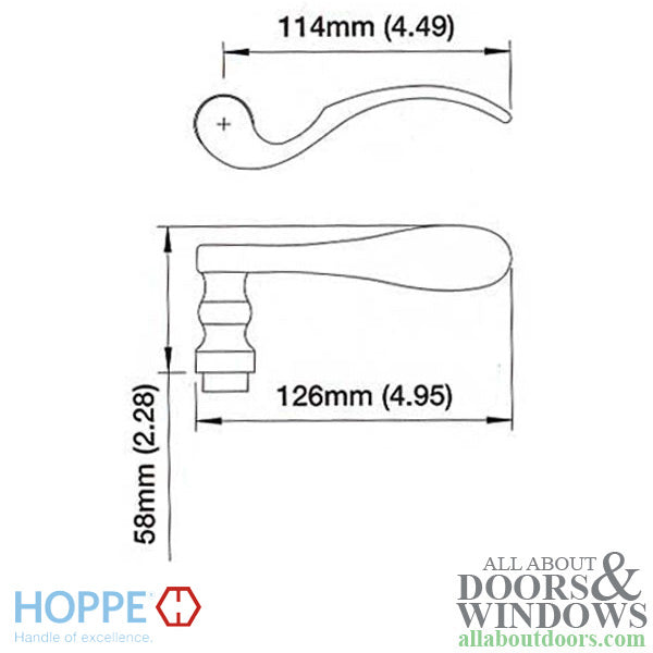 Hoppe Munchen Lever Handle – Right Hand, Antique Nickel